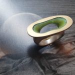 Silberring mit grünem Innenleben 