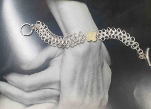 Armband aus 925Silber mit Goldelement